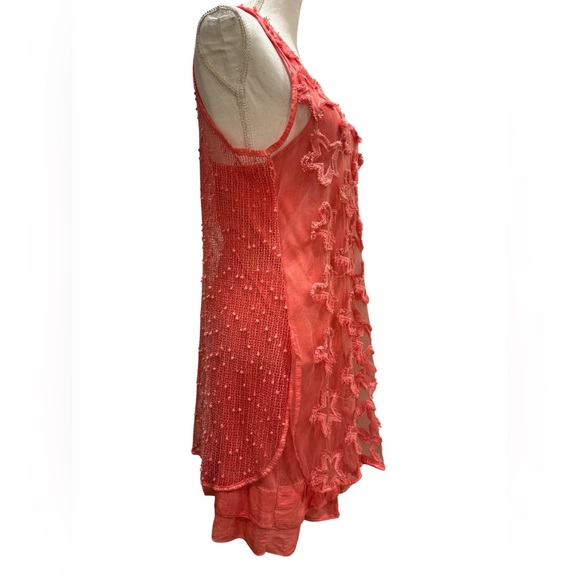 NWT Inizio Pink Magic Lagenlook dress. Made in Italy.  Coral color.  Medium - Picture 3 of 8